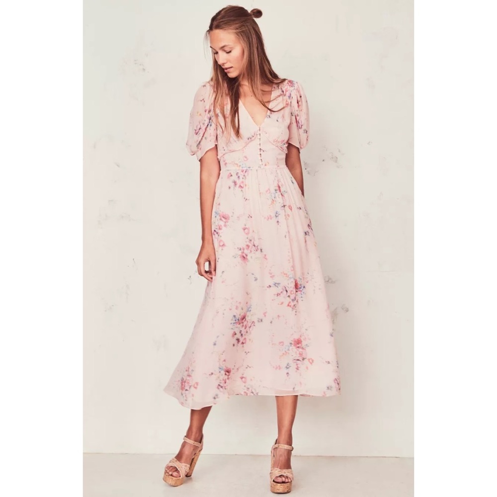 Loveshackfancy 100% silk Ariel Floral dress worn twice!